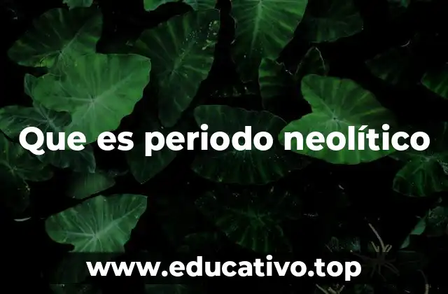 Que es periodo neolítico