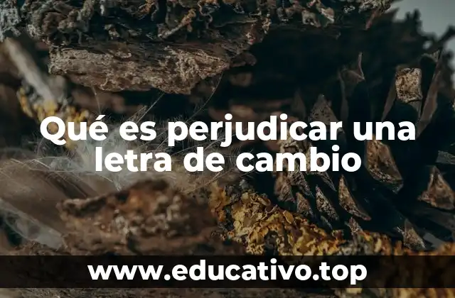 Qué es perjudicar una letra de cambio