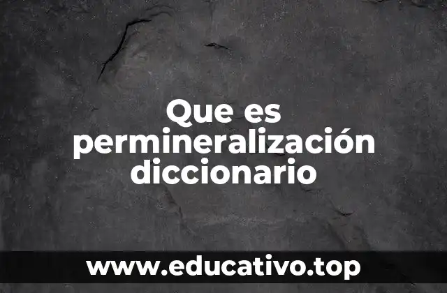 Que es permineralización diccionario
