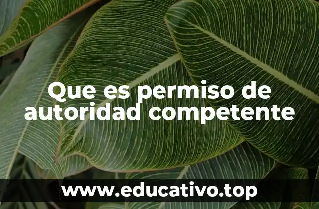 Que es permiso de autoridad competente