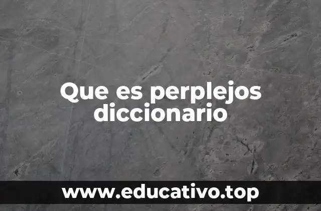Que es perplejos diccionario