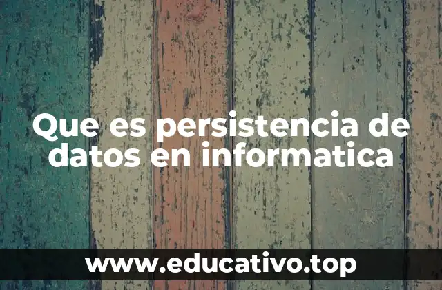 Que es persistencia de datos en informatica