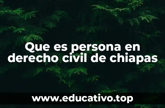 Que es persona en derecho civil de chiapas