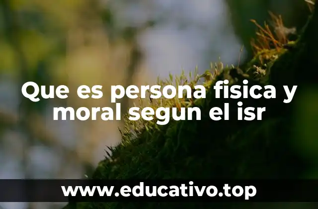 Que es persona fisica y moral segun el isr