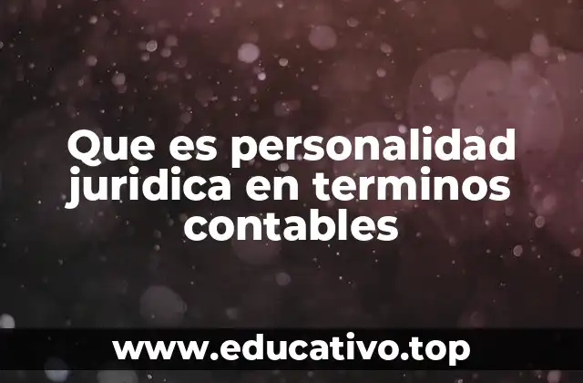 Que es personalidad juridica en terminos contables