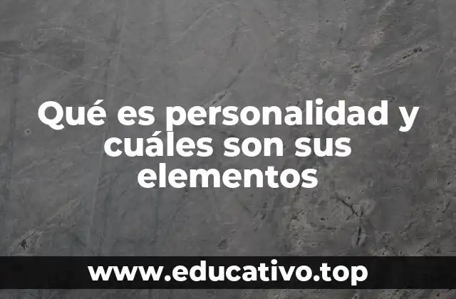Qué es personalidad y cuáles son sus elementos