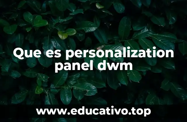 Que es personalization panel dwm