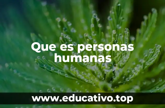Que es personas humanas