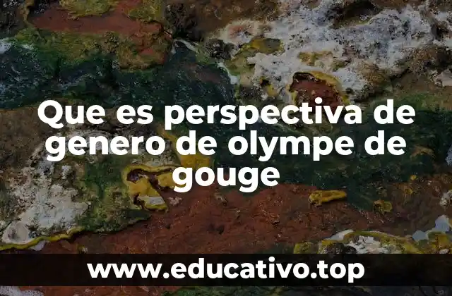 Que es perspectiva de genero de olympe de gouge