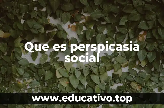 Que es perspicasia social