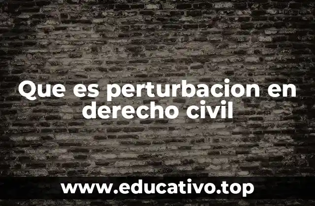 Que es perturbacion en derecho civil