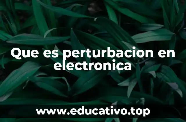 Que es perturbacion en electronica