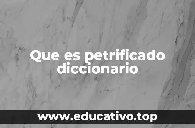 Que es petrificado diccionario