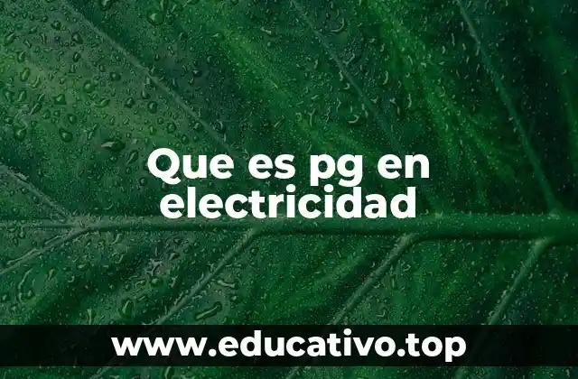 Que es pg en electricidad