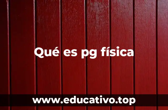 Qué es pg física