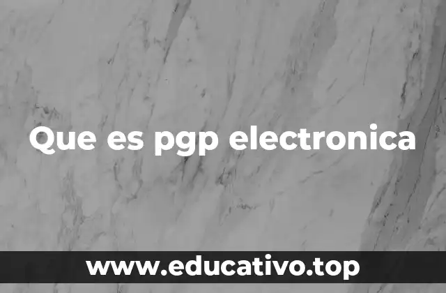 Que es pgp electronica