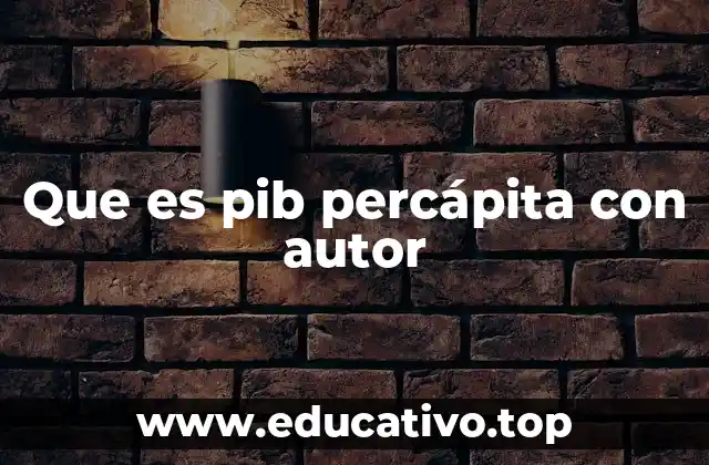 Que es pib percápita con autor