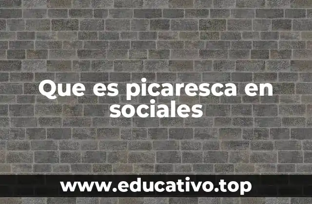 Que es picaresca en sociales