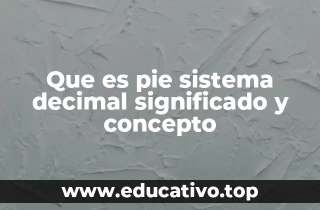 Que es pie sistema decimal significado y concepto