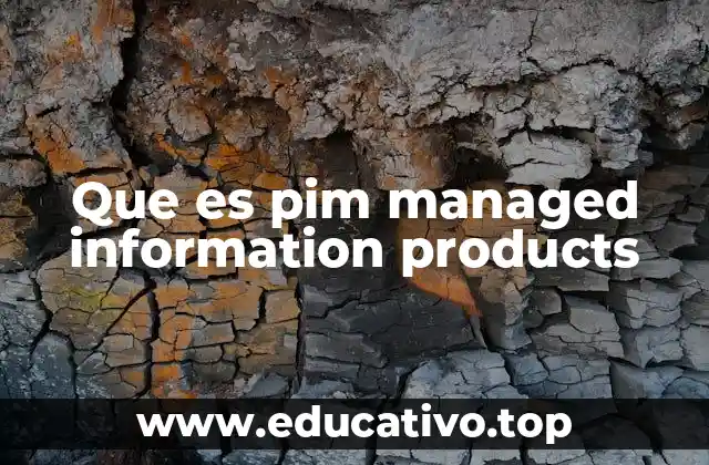 Que es pim managed information products