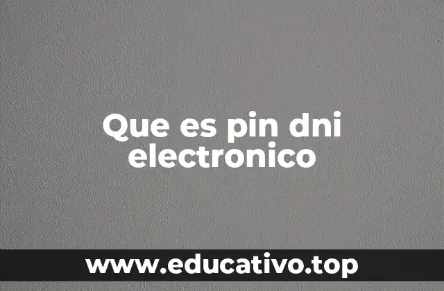 Que es pin dni electronico