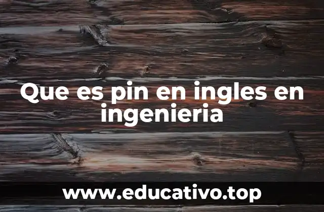 Que es pin en ingles en ingenieria