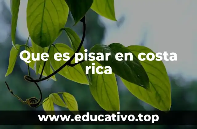Que es pisar en costa rica
