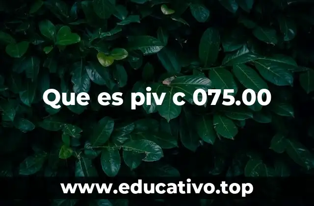 Que es piv c 075.00