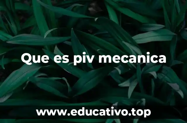 Que es piv mecanica