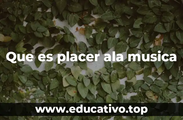 Que es placer ala musica
