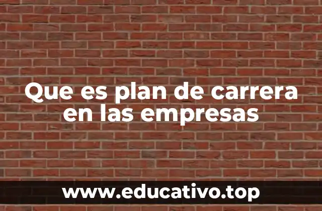 Que es plan de carrera en las empresas