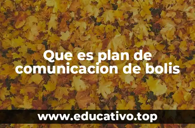 Que es plan de comunicacion de bolis