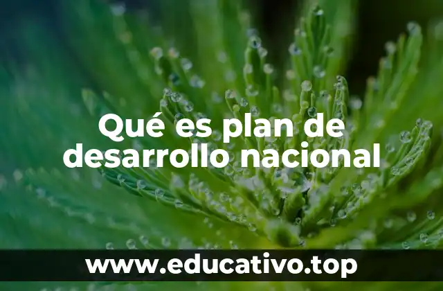 Qué es plan de desarrollo nacional