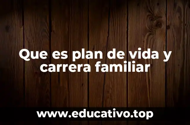 Que es plan de vida y carrera familiar
