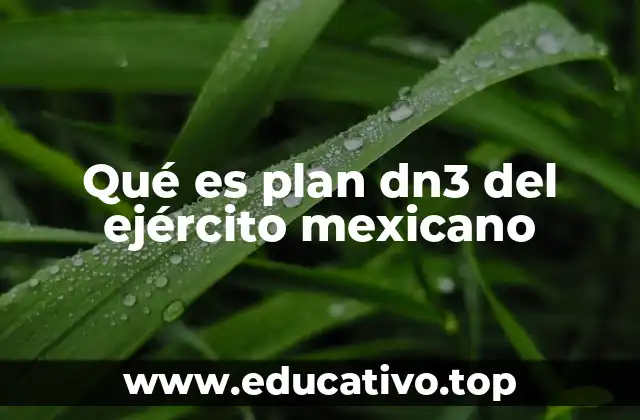 Qué es plan dn3 del ejército mexicano