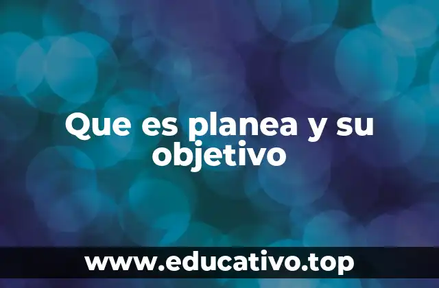 Que es planea y su objetivo