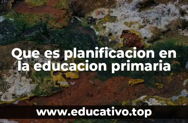 Que es planificacion en la educacion primaria