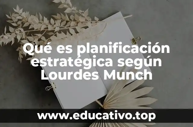 Qué es planificación estratégica según Lourdes Munch