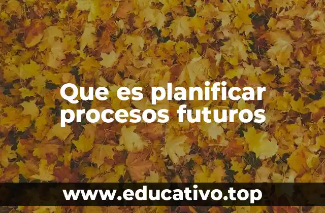 Que es planificar procesos futuros