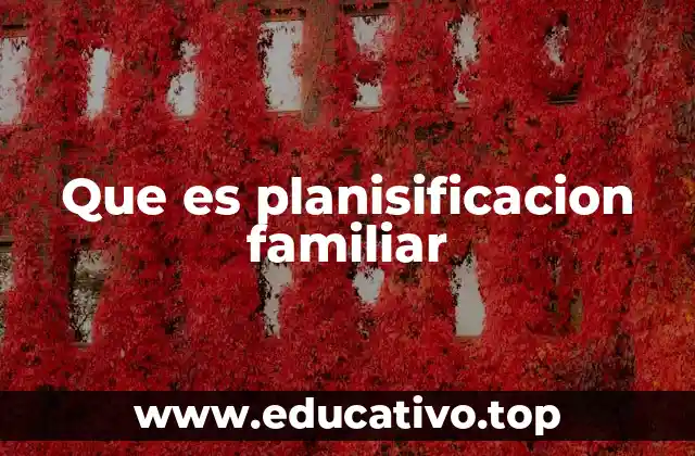 Que es planisificacion familiar