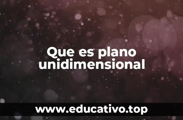 Que es plano unidimensional