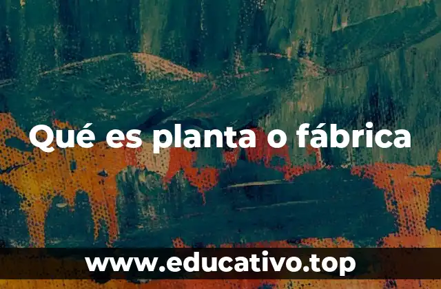 Qué es planta o fábrica