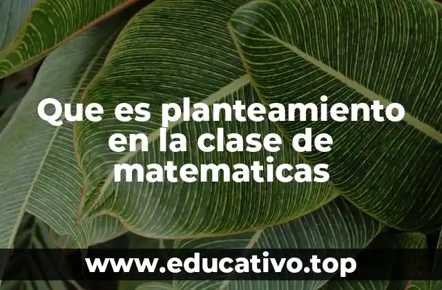 La importancia del planteamiento en la comprensión matemática