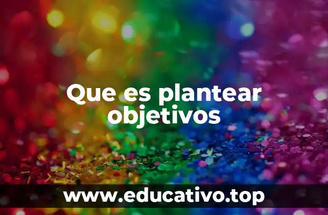 Que es plantear objetivos