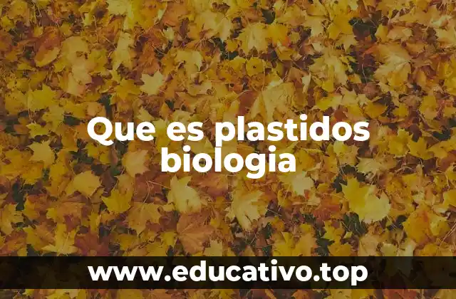 Que es plastidos biologia