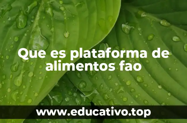 Que es plataforma de alimentos fao
