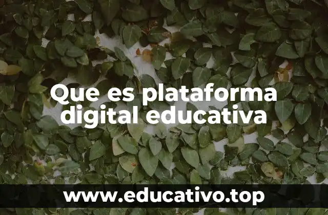 Que es plataforma digital educativa