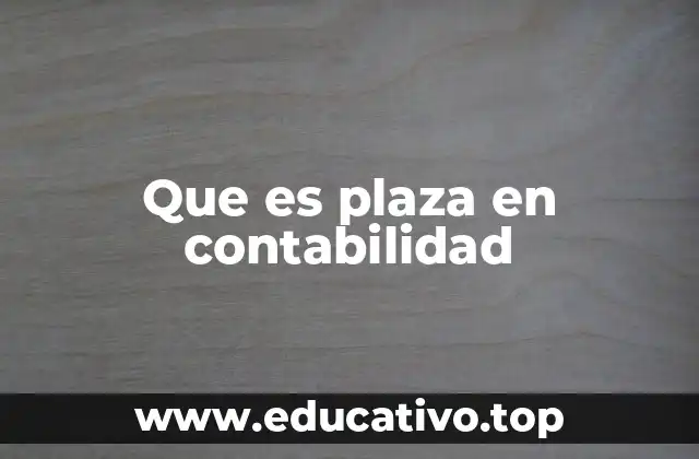 Que es plaza en contabilidad