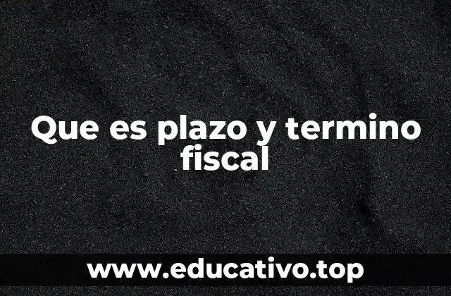 Que es plazo y termino fiscal
