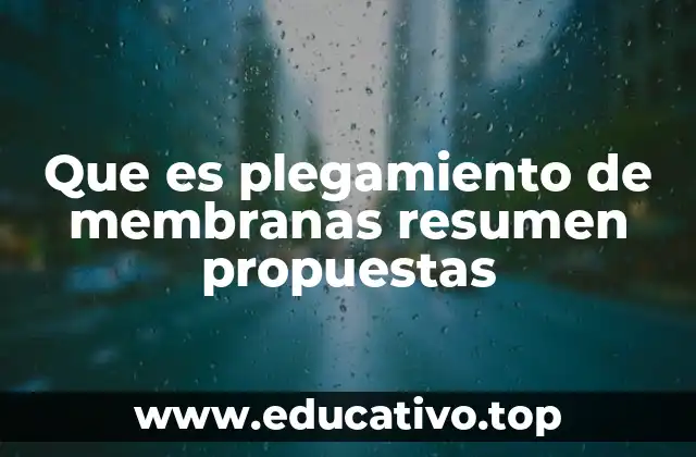 Que es plegamiento de membranas resumen propuestas